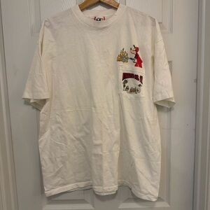 Like New Vintage Disney Designs Single Tag Firefighter Goofy Pocket Tee